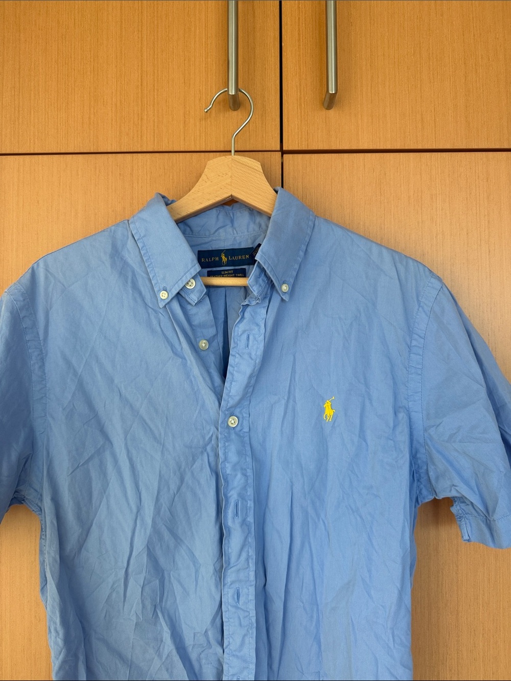 Ralph Lauren Light Blue Short Sleeve Oxford Button-Down with Yellow Pony